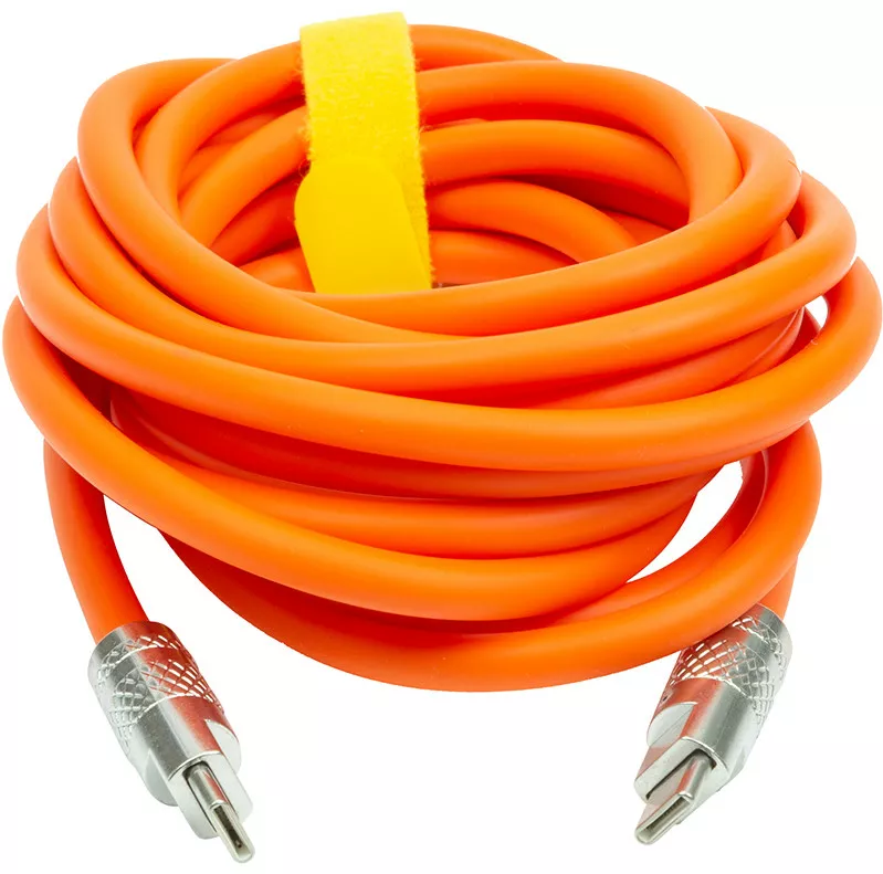 Кабель PowerPlant USB3.0 Type-C - Type-C 120w 6a 3м PD 5gbps data cable Orange (CA913923) - фото 2
