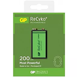 Аккумулятор GP Крона ReCyko+ 200mAh (20R8HBE-U1) 1шт - фото Аккумулятор GP Крона ReCyko+ 200mAh (20R8HBE-U1) 1шт