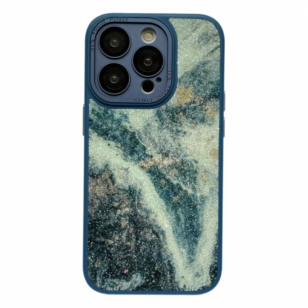 Чохол 1TOUCH Glitter Marble Case для Apple iPhone 13 Pro Max Blue - фото 1