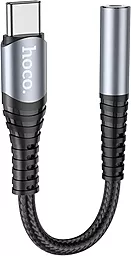 Аудио-переходник Hoco LS33 M-F USB Type-C -> 3.5mm grey - фото Аудио-переходник Hoco LS33 M-F USB Type-C -> 3.5mm grey