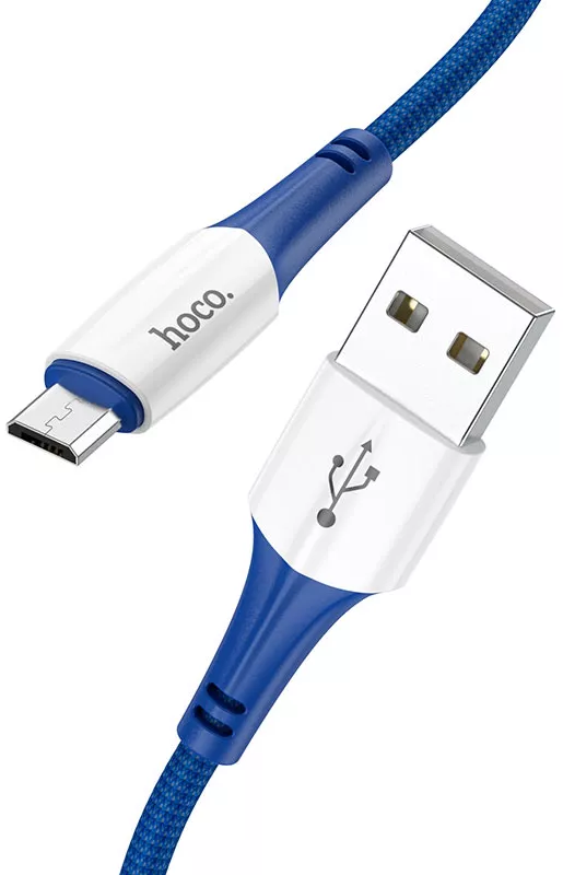 Кабель Hoco X70 Ferry USB-A - micro USB 12w 2.4a 1м cable Blue - фото 2