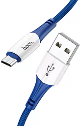 Кабель Hoco X70 Ferry USB-A - micro USB 12w 2.4a 1м cable Blue - мініатюра 2 Кабель Hoco X70 Ferry USB-A - micro USB 12w 2.4a 1м cable Blue - мініатюра 2