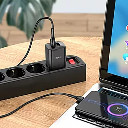 Мережевий зарядний пристрій Hoco N25 2.1a 2xUSB-A ports charger + mirco USB cable black - мініатюра 4 Мережевий зарядний пристрій Hoco N25 2.1a 2xUSB-A ports charger + mirco USB cable black - мініатюра 4
