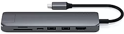 Мультипортовый USB Type-C хаб Satechi Aluminum USB-C Slim Multi-Port with Ethernet Adapter Space Gray (ST-UCSMA3M) - миниатюра 3