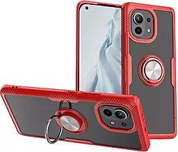 Чехол Deen CrystalRing Xiaomi Mi 11 Clear/Red