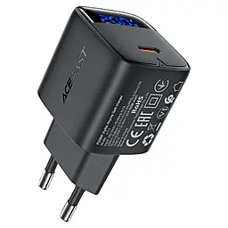 Сетевое зарядное устройство AceFast A113 20w GaN PD/QC4+ USB-C port fast charger + USB-C to USB-C cable black - фото Сетевое зарядное устройство AceFast A113 20w GaN PD/QC4+ USB-C port fast charger + USB-C to USB-C cable black