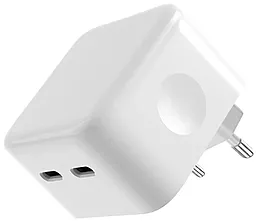 Мережевий зарядний пристрій з підтримкою швидкої зарядки до Apple 35W Dual USB-C Port High Copy Power Adapter White