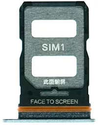 Держатель (лоток) Сим карты Xiaomi Poco X4 GT / Redmi K50i / Redmi Note 11T Pro / Redmi Note 11T Pro Plus Dual SIM Original  Silver