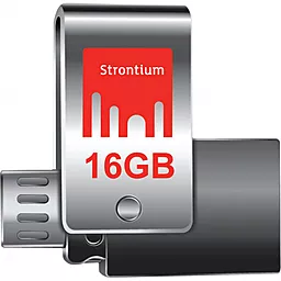 Флешка Strontium 16GB Nitro Plus Silver OTG USB 3.0 (SR16GSLOTG1Z)
