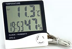 Цифровий термогігрометр TCOM HTC-2 (термометр + вологість + годинник) - мініатюра 3