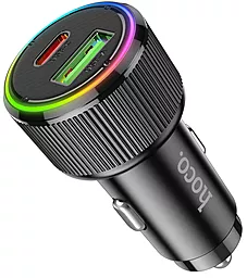 Автомобильное зарядное устройство Hoco NZ14A Guerrero 20w PD/QC USB-C/USB-A ports car charger black
