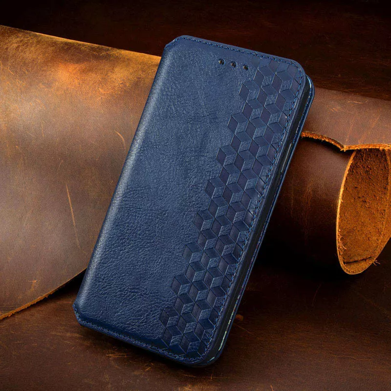 Чехол GETMAN Cubic (PU) для Xiaomi Redmi Note 11 / Note 11S  Синий - фото 4