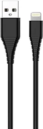 Кабель ColorWay USB-A - Lightning 12w 2.4a 1м cable Black (CW-CBUL024-BK)