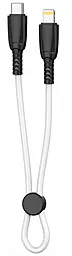 Кабель XO NB-Q248A Silicone USB Type-C - Lightning 27w 3a 0.25м PD сable White - фото Кабель XO NB-Q248A Silicone USB Type-C - Lightning 27w 3a 0.25м PD сable White