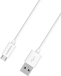 Кабель USB Florence 15W 3A micro USB Cable White (FL-2200-WM) - миниатюра 2