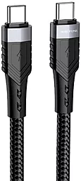 Кабель Borofone BU35 USB Type-C - Type-C 60w 3a 1.2м PD cable Black - фото Кабель Borofone BU35 USB Type-C - Type-C 60w 3a 1.2м PD cable Black