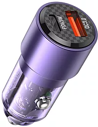 Автомобильное зарядное устройство Borofone BZ20A Smart 83w PD USB-C/USB-A ports car charger purple - фото Автомобильное зарядное устройство Borofone BZ20A Smart 83w PD USB-C/USB-A ports car charger purple