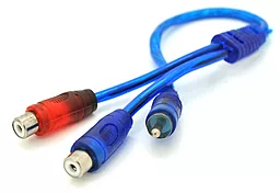 Аудіо кабель Voltronic AUX mimi Jack 3.5 мм - 2xRCA F/M 0.2 м cable blue (YT-RCA(M) / 2хRCA(F)-0,2Cu)