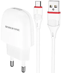 Сетевое зарядное устройство Borofone BA49A Vast power 2.1a home charger + micro USB cable white - фото Сетевое зарядное устройство Borofone BA49A Vast power 2.1a home charger + micro USB cable white