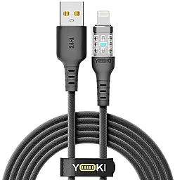 Кабель Yoki YK-CY23 CYBER USB-A - Lightning 12w 2.4a 2м cable Black - фото Кабель Yoki YK-CY23 CYBER USB-A - Lightning 12w 2.4a 2м cable Black