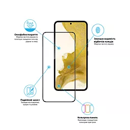 Защитное стекло Global Full Glue для Samsung Galaxy S22+ Черный - миниатюра 3