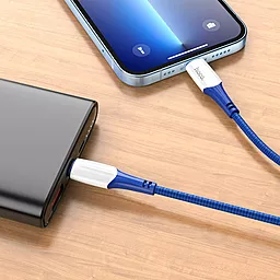 Кабель Hoco X70 Ferry USB Type-C - Lightning 20w 3a 1м PD сable Blue - мініатюра 3 Кабель Hoco X70 Ferry USB Type-C - Lightning 20w 3a 1м PD сable Blue - мініатюра 3
