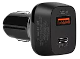 Автомобильное зарядное устройство с быстрой зарядкой Hoco Z15 KUSO QC3.0 TYPE-C TWO PORTS Black - миниатюра 5