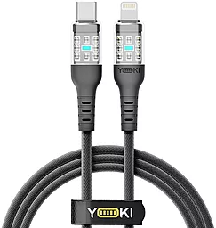 Кабель Yoki YK-CY23 CYBER USB Type-C - Lightning 30w 3a 1.2м PD сable Black - фото Кабель Yoki YK-CY23 CYBER USB Type-C - Lightning 30w 3a 1.2м PD сable Black
