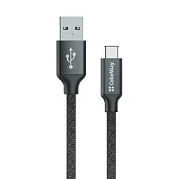 Кабель ColorWay USB-A - Type-C 12w 2.4a 2м cable Black (CW-CBUC008-BK) - фото Кабель ColorWay USB-A - Type-C 12w 2.4a 2м cable Black (CW-CBUC008-BK)