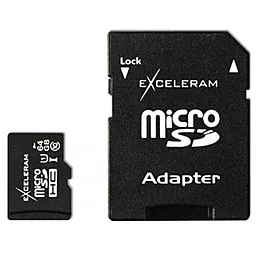 Карта пам'яті Exceleram miсroSDXC 64GB Class 10 UHS-I U3 V30 + SD-адаптер (MSD6410AU3V30) - фото Карта пам'яті Exceleram miсroSDXC 64GB Class 10 UHS-I U3 V30 + SD-адаптер (MSD6410AU3V30)