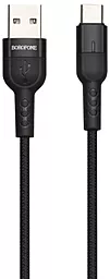 Кабель Borofone BU17 Starlight USB-A - Type-C 12w 2.4a 1.2м cable Black - фото Кабель Borofone BU17 Starlight USB-A - Type-C 12w 2.4a 1.2м cable Black