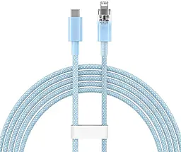 Кабель Baseus Explorer Series USB Type-C - Lightning 20w 3a 2м PD сable Blue (CATS010303) - фото Кабель Baseus Explorer Series USB Type-C - Lightning 20w 3a 2м PD сable Blue (CATS010303)