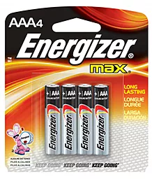 Батарейки Energizer AAA / LR03 MAX 4шт - фото Батарейки Energizer AAA / LR03 MAX 4шт