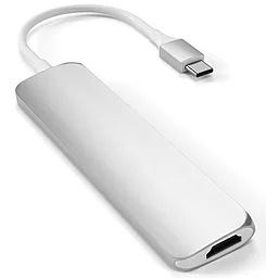 Мультипортовый USB Type-C хаб Satechi USB-C -> USB 3.0x2/HDMI/USB-C/Card Reader Silver (ST-SCMA2S) - миниатюра 2