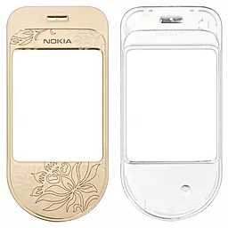 Корпусне скло дисплея Nokia 7370 (пластик) Gold