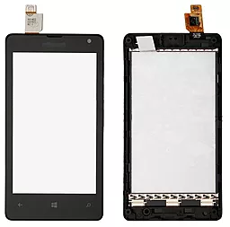 Сенсор (тачскрин) Microsoft Lumia 435, Lumia 532 RM-1069 with frame Black