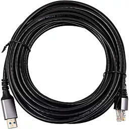 Сетевой USB-A 3.0 - RJ-45 Ethernet кабель PowerPlant 7.5м чёрный (CA915019)