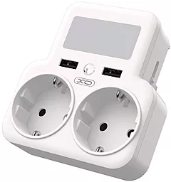 Сетевое зарядное устройство XO WL09 2.4a 2xUSB-A ports charger с ночником white - фото Сетевое зарядное устройство XO WL09 2.4a 2xUSB-A ports charger с ночником white