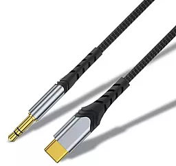 Аудіо кабель WIWU YP03 Aux mini Jack 3.5 mm - USB Type-C M/M Cable 1.5 м black - мініатюра 2