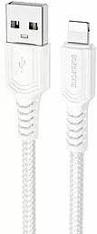 Кабель Borofone BX116 Certain USB-A - Lightning 12w 2.4a 1м cable White - фото Кабель Borofone BX116 Certain USB-A - Lightning 12w 2.4a 1м cable White