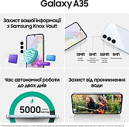 Смартфон Samsung Galaxy A35 5G 6/128Gb Awesome Iceblue (SM-A356BLBBEUC) - мініатюра 11