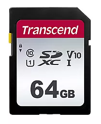 Карта памяти Transcend SDXC 64GB 300S Class 10 UHS-I U3 V10 (TS64GSDC300S)