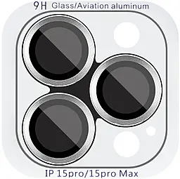 Захисне скло Epik Metal Classic на камеру для Apple iPhone 15 Pro, iPhone 15 Pro Max Silver - фото Захисне скло Epik Metal Classic на камеру для Apple iPhone 15 Pro, iPhone 15 Pro Max Silver