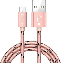 Кабель Yoobao YB423 USB-A - micro USB 2.1a 1.5м cable Pink - фото Кабель Yoobao YB423 USB-A - micro USB 2.1a 1.5м cable Pink