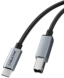 Шлейф (Кабель) Cabletime USB Type-C - USB Type-B M/M 2м сірий (CA915774) - фото Шлейф (Кабель) Cabletime USB Type-C - USB Type-B M/M 2м сірий (CA915774)