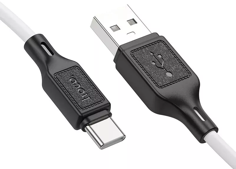 Кабель Hoco X90 Cool Silicone USB-A - Type-C 15w 3a 1м cable White - фото 3