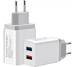 Мережевий зарядний пристрій XoKo 2.4a 2хUSB-A ports charger white (WC-210-WH)