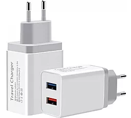 Сетевое зарядное устройство XoKo 2.4a 2xUSB-A ports charger white (WC-210-WH) - фото Сетевое зарядное устройство XoKo 2.4a 2xUSB-A ports charger white (WC-210-WH)