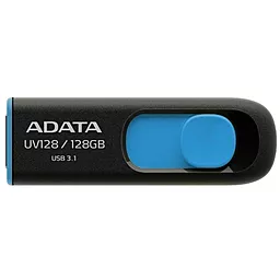 Флешка ADATA UV128 128GB USB 3.1 (AUV128-128G-RBE) Black/Blue - фото Флешка ADATA UV128 128GB USB 3.1 (AUV128-128G-RBE) Black/Blue