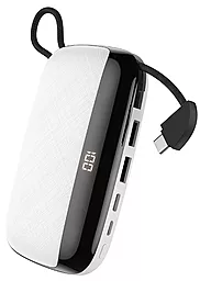 Повербанк Hoco S29 Nimble 10000 mAh (с кабелем Type-C) White - фото Повербанк Hoco S29 Nimble 10000 mAh (с кабелем Type-C) White